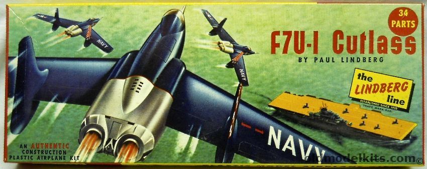 Lindberg 1/48 F7U-1 Cutlass - (F7U1), 510-98 plastic model kit